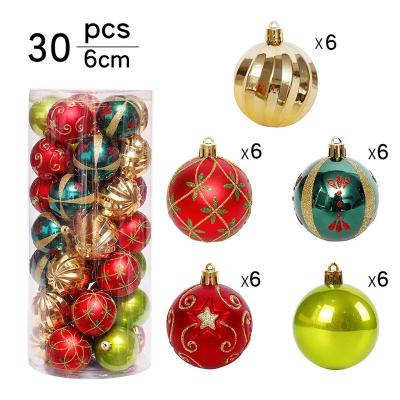 China Christamas Home Decoration Wholesale Christmas Balls  6cm 30pcs Christmas Tree Decorations Colored ball  Decorative Ornaments Festival Celebration Scene for sale