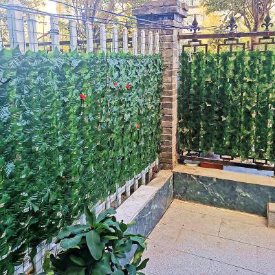 China Polyethylene Simulated fence green plant Outdoor Simulation Plant Wall Background Foldable Willow Fence With Leaves Green Grass Wall for sale