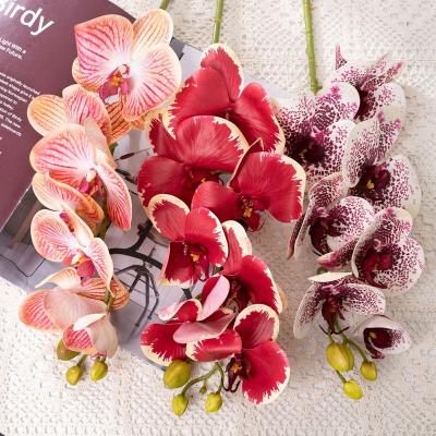 China Natural Touch Popular artificial butterfly orchid 3D print flower for wedding decoration 77CM tallsingle 7 head printed butterfly orchid for sale