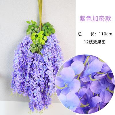 China High Simulation Factory sales wedding decoration Wisteria flower simulation living room garden Plastic vine green leaf vine wisteria landscaping for sale