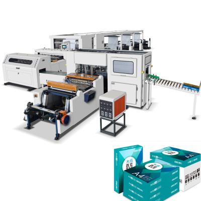 China Cutting Roll To Sheets BINBAO A4/A3 Size Copy Paper Sheets Slitter And Boring Wrapping Machine Full Automatic A4 Copy Paper Production Line for sale