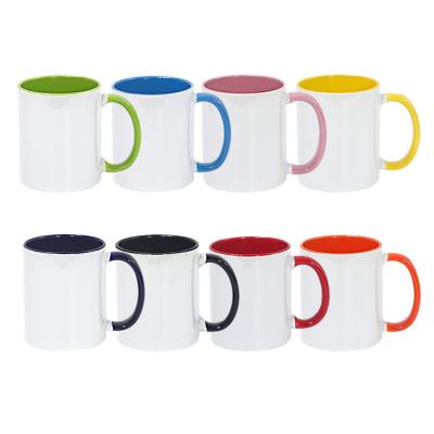 China Sustainable Wholesale Custom Blank Colourful Mug 11OZ Sublimation Ceramic Mug With Inner Color Glazed for sale