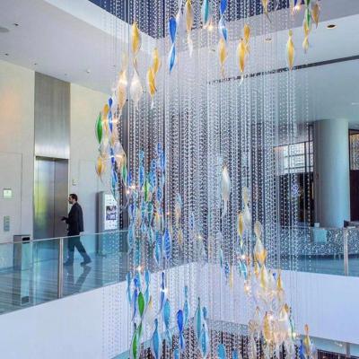 China Luxury Modern K9 Crystal Stainless Steel Long Staircase Hotel Lobby Chandelier Pendant Light for sale