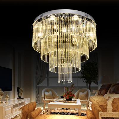 China Modern Modern Pendant Light Led Raindrop Ceiling Lamp Villa Living Room Round Sputnik Crystal Chandelier for sale