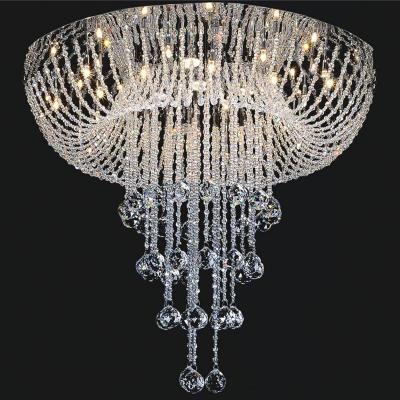 China Zhongshan Modern Factory Luxury Linear Clear Crystal K9 Ceiling Lights Lights Large Hanging Chandelier Chrome Lamp for sale