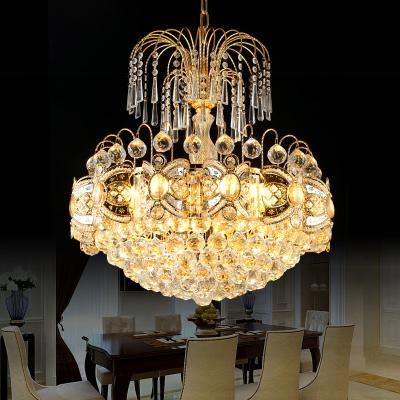 China Tradition Luxury Classic Living Room Round Crystal Led Chandelier Pendant Light for sale