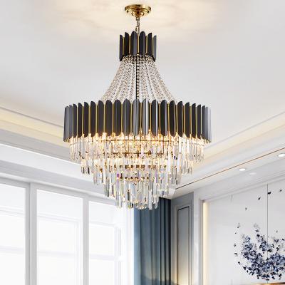 China Crystal Lamps Hotel Modern Pendant Lights Modern High Ceiling Mount Chandeliers for sale