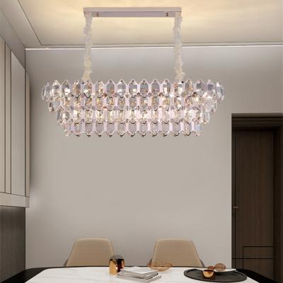 China Modern Turkish Decoration Dining Lighting Real Crystal Pendant Light Square Gold Modern Asfour Chandelier for sale