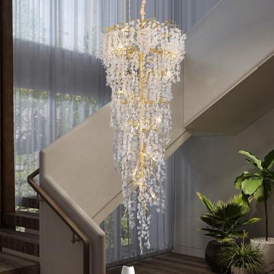 China Modern Modern LED Staircase Chandelier Pendant Lights Home Decoration Luxury Crystal Chandelier for sale