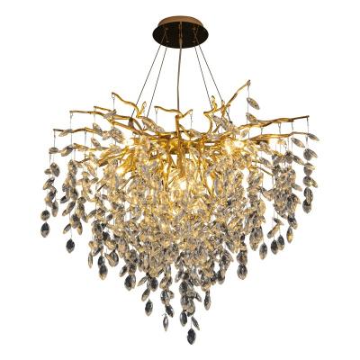 China Dining room modern simple creative branch villa lamp luxury crystal chandelier for sale