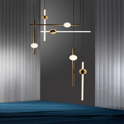 China Nordic Design Postmodern Pendant Light Nordic Lamp Long Glass Ball Lobby Luxury Hotel Glass Ceiling Lamp for sale