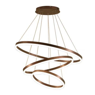 China Nordic Modern Luxury Decorative Led Pendant Lamps Dining Room Circle Ring Chandelier Light for sale