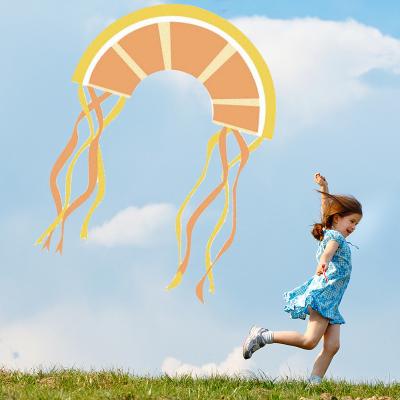 China New model good quality orange fruit kites single line large delta shape toy kite beautiful for sale