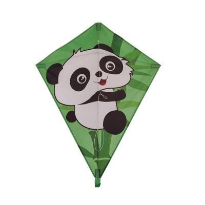 China New panda kite 3d kite cartoon fly hawk toy diamond shape simple line easy kite for sale