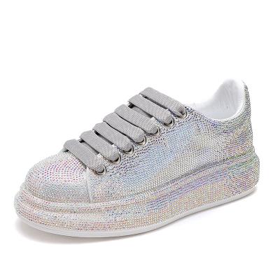 China Hot Luxury Breathable Sports Glitter Fashion Trend Style Casual Genuine Leather Shoes For Women for sale