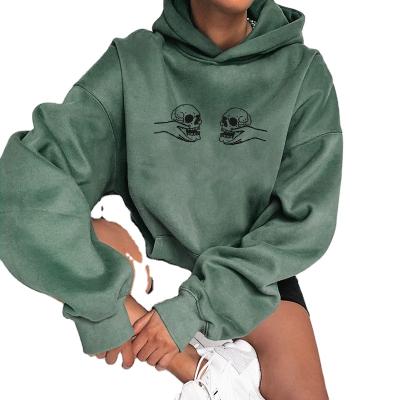 China Casual Anti-Wrinkle Skull Printed Oversized Hoodie Women Long Sleeve Women Plus Size Women Hoodies Streetwear for sale