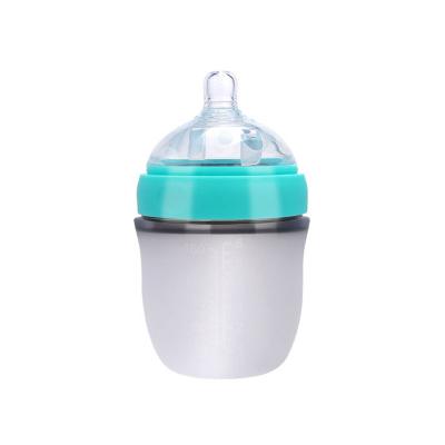 China BPA Free Silicone Eco-friendly Baby Bottle Wide For Newborn Baby Milk Bottle Feeding Bottle Set For Infant for sale