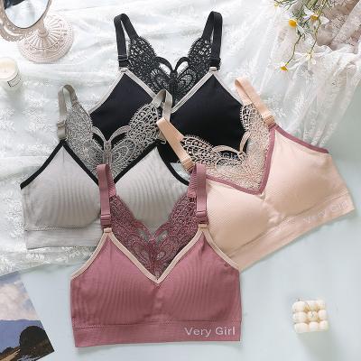 China Factory Seamless Wireless Bra Butterfly Lace Up Daily Gather Women Padded Wireless Bra Women Seamless Bra for sale