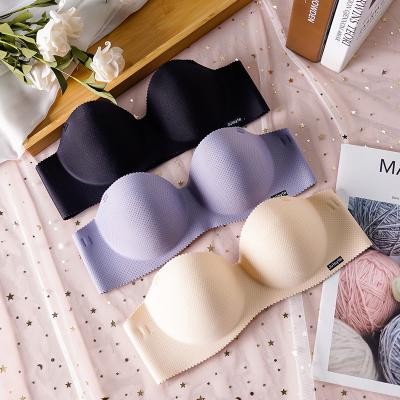 China Factory Wholesale Morandi Traceless Seamless Bra Push Up Wireless Bra Women Comfortable Seamless Bra for sale