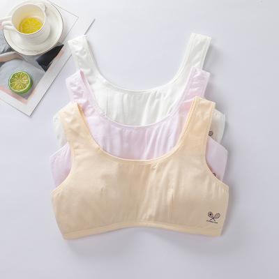 China Factory Wholesale Solid Bras Breathable For Teen Girl Vest Soft Comfortable Bra U Type Girls Cotton Bra for sale