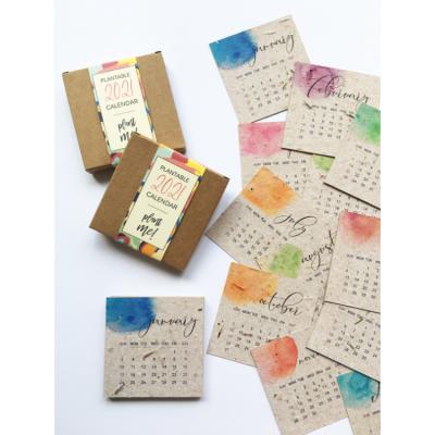 China Present Europe Christmas Gift Idea 2022 Biodegradable Eco-paper Handmade Recycled Implantable Calendar Seed Paper for sale