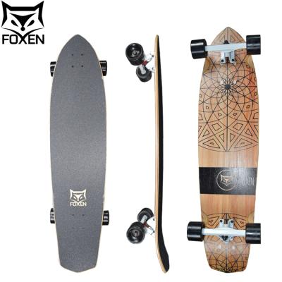 China Can Be Wholesale High Quality Canadian Maple Cut 6 Ply Different Shape Full Board 38 Inch Cruiser Wood Longboard for sale