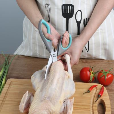 China Comfortable Soft Handle Handle Multifunctional Stainless Steel Chicken Meat Scissors For Kitchen Bone Shears Kitchen Shear Scissors for sale