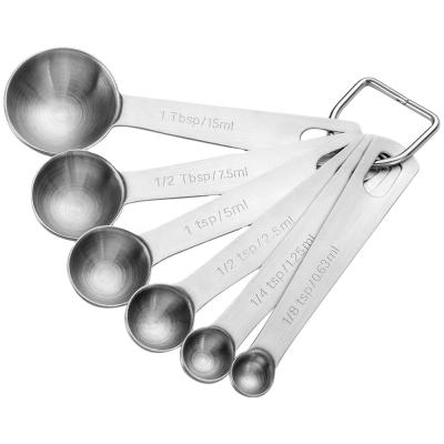 China Sustainable Dosers And Measuring Cups Baking Food Grade Stainless Steel Measuring Spoon Logo for sale