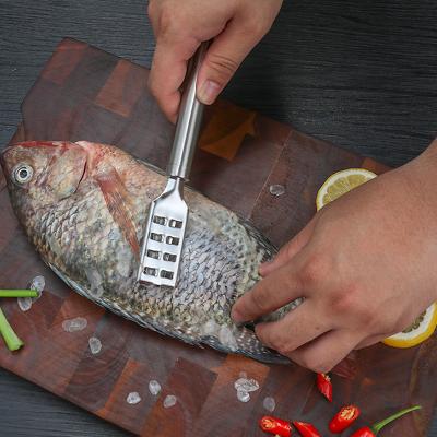 China Sustainable New Kitchen Supplies Stainless Steel Fish Scale Scraper With Hanging Type Handle for sale