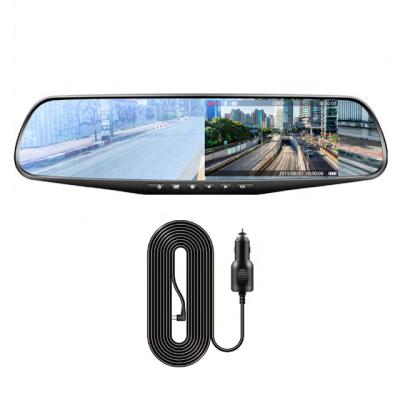 China 24H SD/MMC Card Driving Dash Camera Car DVR Recorder HD 1080P Mirror Car Dash Cam Dual Lens Black Box for sale