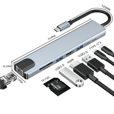 China Aluminum Mosible USB C Hub VGA Rj45 Thunderbolt 3 HDMI-Compatible Adapter with PD TF Reader SD Card Hub 3.0 for Air M1 Mac Pro/Type-C for sale