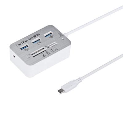 China ABS USB 3.0 Card Reader 3 Ports USB Hub 3.0 Memory Card Reader For High Speed ​​External SD MMC m2 TF SD Cards for sale