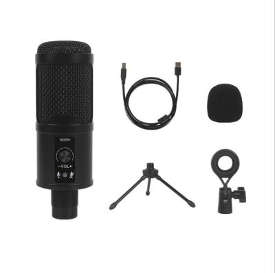 China Lightweight Professional Microphone Handheld Condenser Microphone with Microphone Desktop Stand for Announce Live Gaming for sale