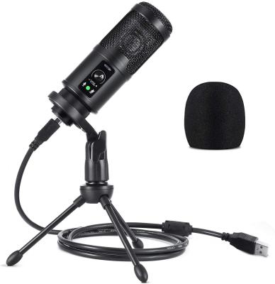 China Lightweight Professional USB Condenser Microphone PC Recording Microphone with Adjustable Stand for Karaoke Video Game Broadcasting for sale