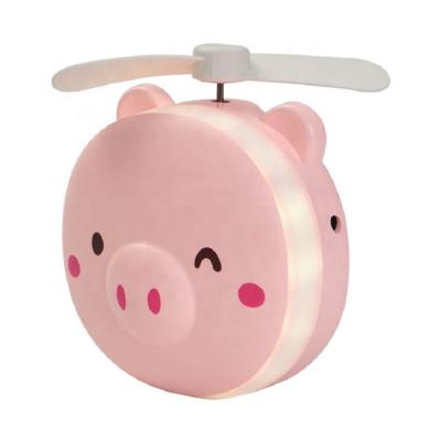 China Cartoon Pig/Cat Pig/Bear Beauty Mirror Pocket Fan Portable Led Usb Charging Mini Handheld Fan With Mirror Led Light Portable Small Fan for sale