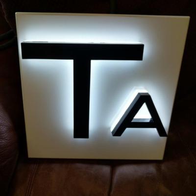 China Simple Modern Stainless Steel Backlit Letters Signage Acrylic Outdoor Lighting Strip LED Sign for sale