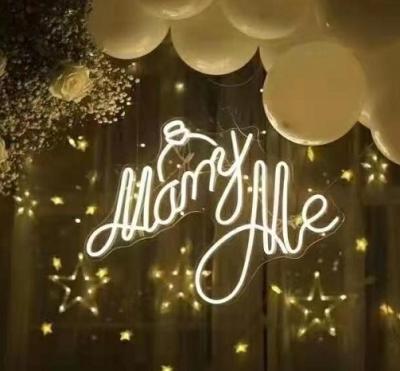 China Simple Modern Photo Booth Wedding Neon Marry Me Signs , LED Light Letters LOVE Signs for sale