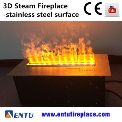 China Stainless Steel Arts and Crafts 360 Degree 3D Outdoor Electric Water Fireplace for sale