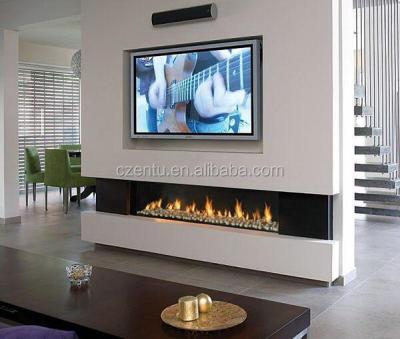 China Indoor Space Heater 48 Inch Embedded Ethanol Fireplace With Tempered Glass Not Remote for sale