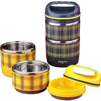 China Stainless Steel Bento Lunch Box With Handle Korean Style Multi Layer Viable for sale