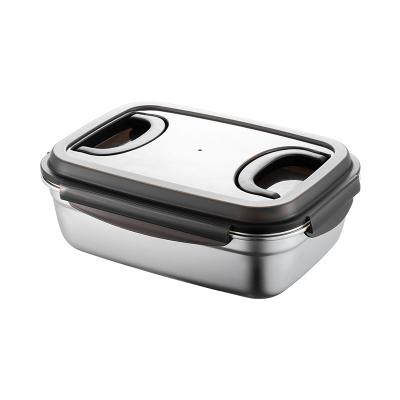 China Sustainable Food Pickle Box Large Capacity 304 Stainless Steel Rectangular Food Container for sale