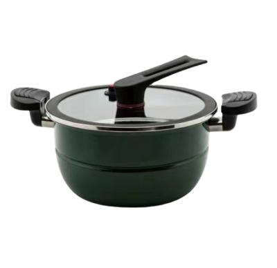 China Freshness Preservation Gift Set 5.5L Universal Cookware One Pot Iron Enamel Non-Stick Fine Pressure Soup Pot for sale