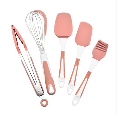 China Silicone Sustainable Set of 5 Kitchen Tools and Cookie Scrapers for Cake Baking for sale