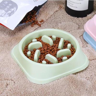 China Hot Selling Stocked Pet Food Slow Feeding Bowl Plastic Anti Cat Dog Slow Feeder Portable Bowl Slide for sale