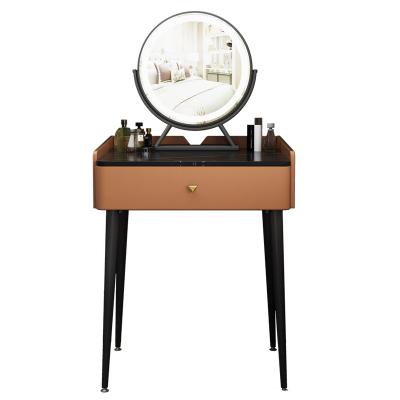 China Nordic Single Dressing Table Solid Wood Storage Rock Light Luxury Panel Dressing Table for sale