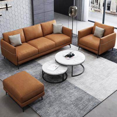 China Convertible Coffee Table 1+3+ottoman+ Living Room Furniture Leather Sofa Set Modern Furniture for sale