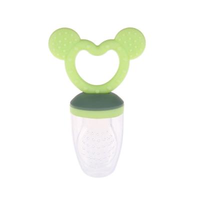 China BPA free new design cartoon animal shape newborn food baby pacifier baby fruit vegetable biting feeder for sale