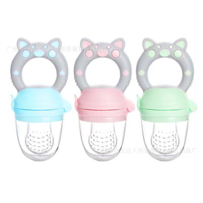 China BPA Free cute food silicone baby pacifier baby fruit vegetable sharp safe soft feeder for sale