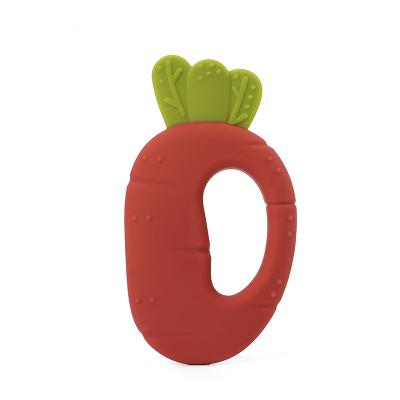 China Antibacterial Wholesale Cute Cartoon Food Grade Silicone Baby Vegetable Teether BPA Free Toy for sale