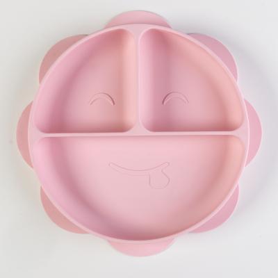 China BPA Free Bpa Free Food Safe Kids Silicone Divided Suction Dishes Kids Bowl Set Baby Silicone Dish Silicone Dishes For Kids for sale